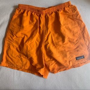 Orange Patagonia baggies in size small